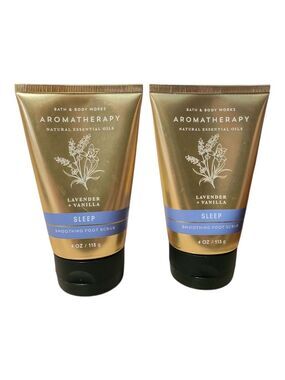 2 LAVENDER VANILLA "SLEEP" SMOOTHING FOOT SCRUBS BY BATH AND BODY WORKS